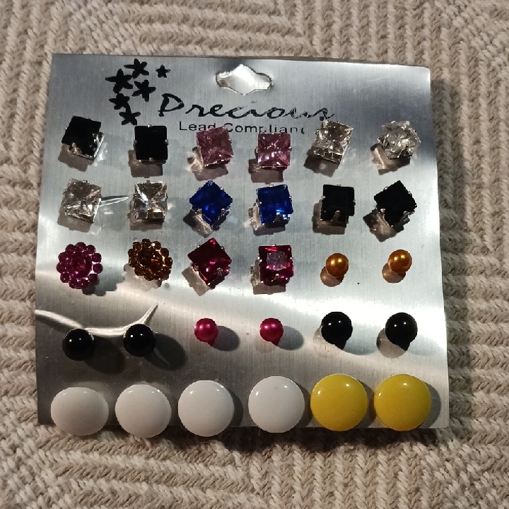 Multi-Color Stud Earring Set